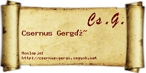 Csernus Gergő névjegykártya